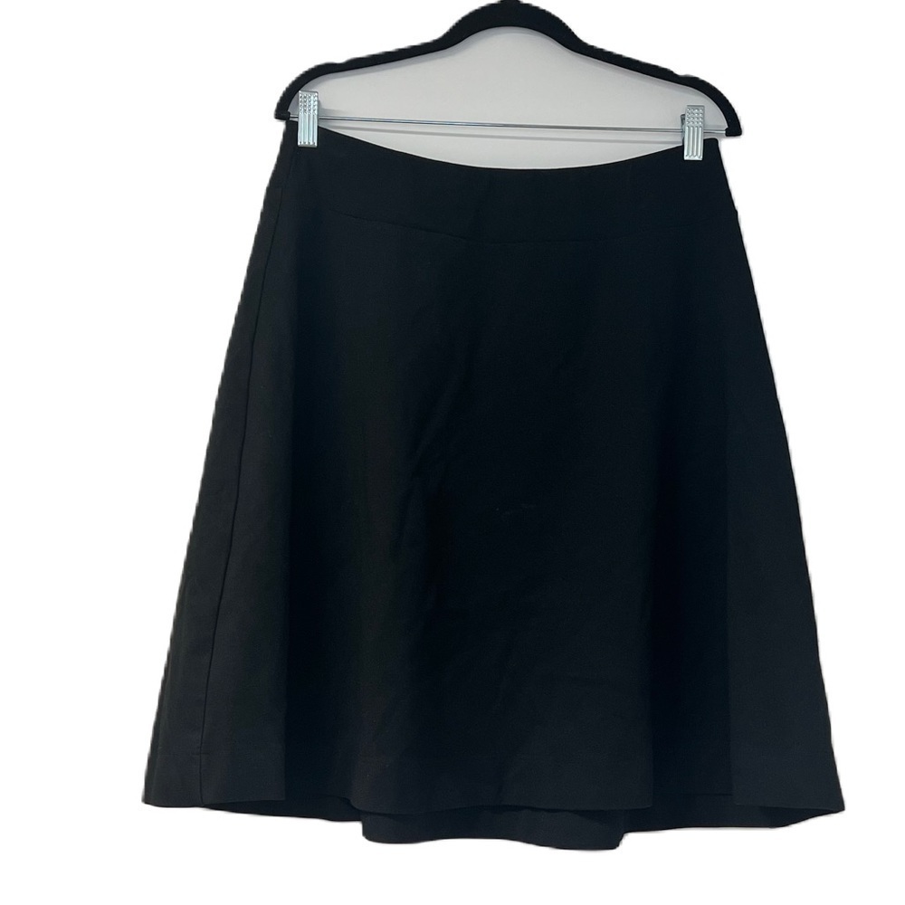 Junior's sz 10 black aline skirt casual fun midi circle soft stretch bubble work
